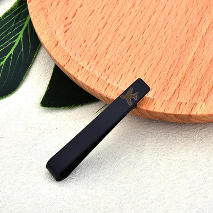 Mens Airplane Tie Clip for Boyfriend Husband Son Flight Attendant Accessories for Men - style: Black base model