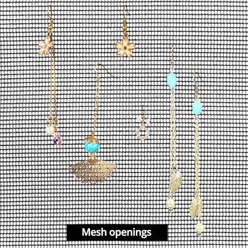 QWORK Earring Organizer Hanging Mesh, 2 Pack Wall Jewelry Organizer Necklaces Holder Rack for Earrings, Bracelets, Rings, Girls Hair Clips Hanger