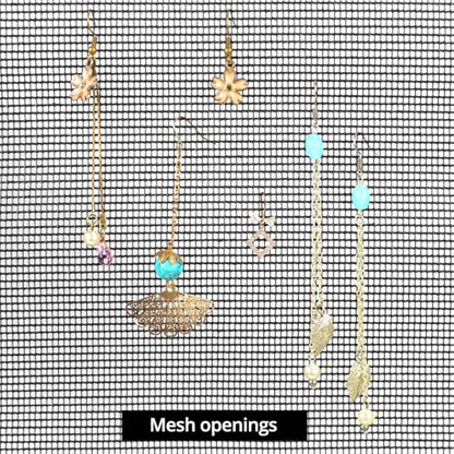 QWORK Earring Organizer Hanging Mesh, 2 Pack Wall Jewelry Organizer Necklaces Holder Rack for Earrings, Bracelets, Rings, Girls Hair Clips Hanger