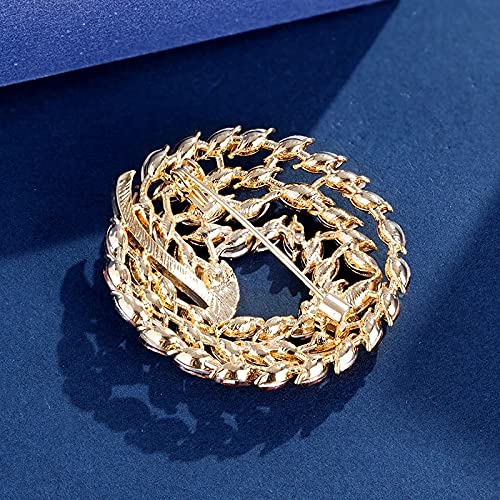 Brooch Pins for Women Girls Fashion Flower Crystal Rhinestone Pearl Jewelry - color: purple