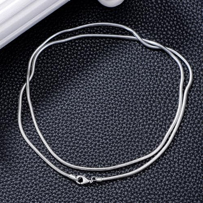 Snake Chain Sterling Silver Round Snake Chain Necklace for Men 1mm 1.5mm 2mm 2.5mm 3mm Flexible Italian Chain for Men Women - size: 18", style: Width: 1.5mm