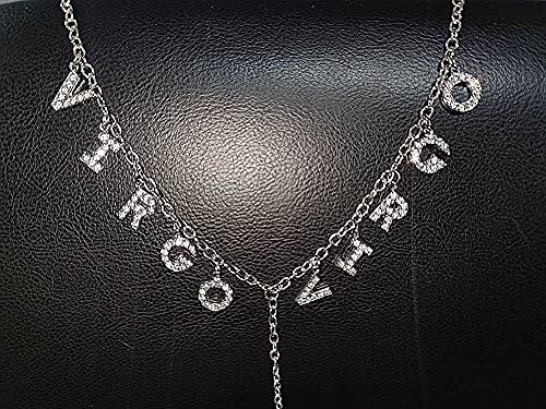 Women Sexy Rhinestone Waist Body Chain Crytal Sexy Letter Pendant Belly Waist Chain T-string Thong Body Jewelry - color: Virgo Letter