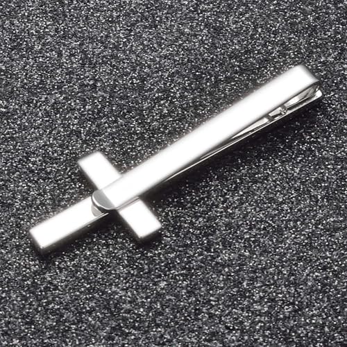 Unique Cross Tie Clips For Men Silver Black Gold Religious Christian Tie Clips For Men's Tie Accessories - style: Silver Cross