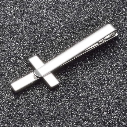 Unique Cross Tie Clips For Men Silver Black Gold Religious Christian Tie Clips For Men's Tie Accessories - style: Silver Cross