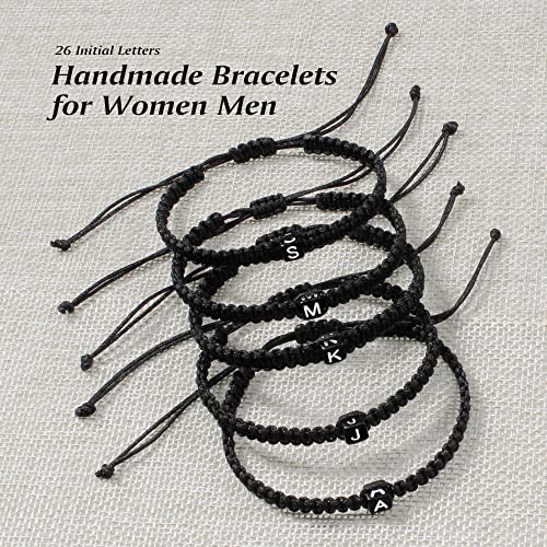 Initial Bracelets for Women Teen Girls Handmade Rope Braided Bracelet for Men Jewelry Birthday Graduation Mother's Day Gifts for Mom Wife Girlfriend Her Friends - style: E