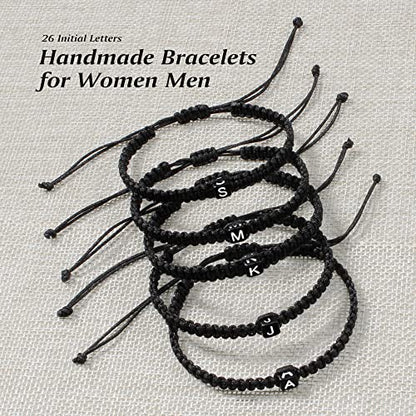 Initial Bracelets for Women Teen Girls Handmade Rope Braided Bracelet for Men Jewelry Birthday Graduation Mother's Day Gifts for Mom Wife Girlfriend Her Friends - style: D
