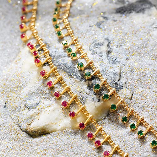 MTMY Beaded Necklaces for Women 14K Gold Plated Dainty Colorful Green/Rose Beaded Pearl Choker Necklace Delicate Boho Choker Necklace Jewelry Gift - style: Green