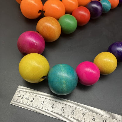 Fuqimanman2020 Chunky Large Simulated Pearl Choker Necklace Drop Dangle Earrings Crystal Bib Big Round Beaded Strand Multicolor Costume Statement Wedding Jewelry Set for Women Brides - color: Wooden Orange