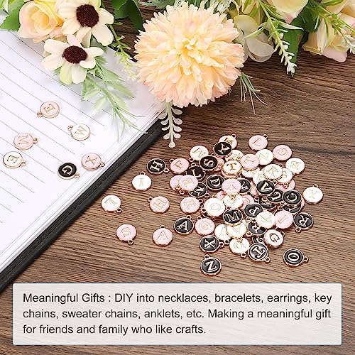 MECCANIXITY Alphabet Letter Charm Double Sided Alphabet Pendant, for Earring Jewelry Making - style: B