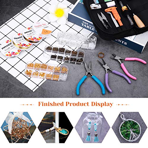 PAXCOO Jewelry Making Supplies Kit, Jewelry Making Kit with Jewelry Making Tools, Jewelry Wires and Jewelry Findings for Jewelry Making, Repair and Beading