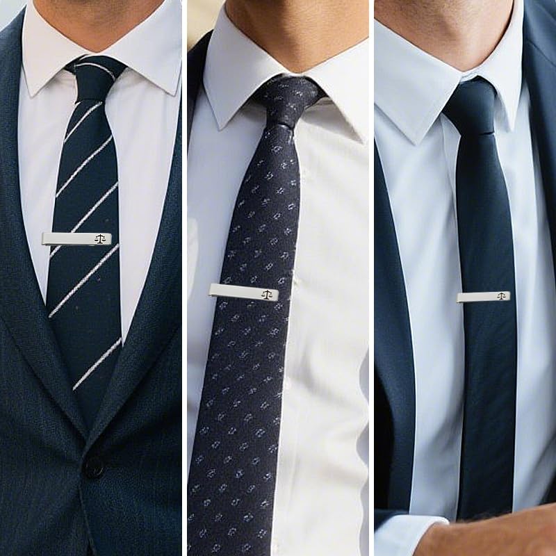 Mens Airplane Tie Clip for Boyfriend Husband Son Flight Attendant Accessories for Men - style: Silver Lawyer