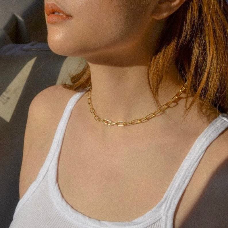 IEFWELL Layered Gold Necklaces for Women, Letter A-Z Initial Necklaces | Necklaces for Women Girls, 14K Gold Plated, Paperclip Chain Necklace, Toggle Clasp Layered Necklace, Jewelry Birthday Gift - size: 14"+2"/20", style: K