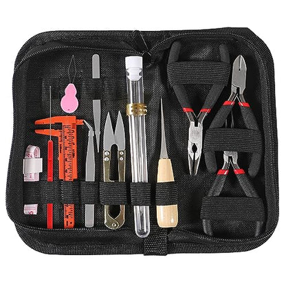 D-FLIFE 19pcs Jewelry Making Tools Kit with Zipper Storage Case for Jewelry Crafting and Jewelry Repair (19pcs) - color: 19pcs
