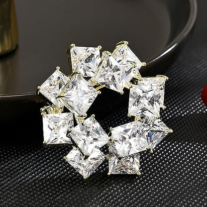 Brooches and Pins for Women Elegant Flower Pearl Brooches Costume Broches Jewelry Lady Christmas Pin for Women - style: Sparkling