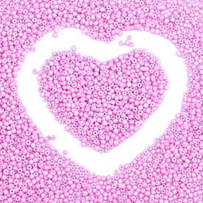 2mm Glass Seed Beads Bulk, Light Pink 12/0 Tiny Round Seed Bead, Small Mini Pony Craft Beads for Bracelet Necklace Wrist Jewelry Making Beading Weaving DIY Crafts Supplies - color: Light Pink