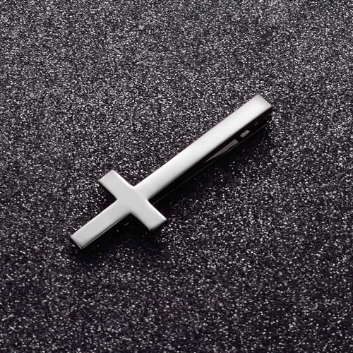 Unique Cross Tie Clips For Men Silver Black Gold Religious Christian Tie Clips For Men's Tie Accessories - style: Black Cross
