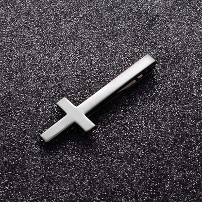 Unique Cross Tie Clips For Men Silver Black Gold Religious Christian Tie Clips For Men's Tie Accessories - style: Black Cross