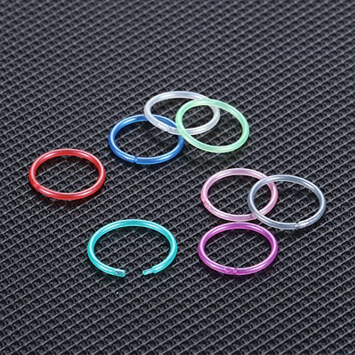 Oveta 8-32PCS 16G/20G Nose Rings Hoop Retainer Colorful Clear Bioflex Acrylic Septum Rings Cartilage Tragus Earrings Piercing Retainer Seamless Ring Hoop 5/16'' or 3/8'' - style: 20g 5/16'' Ring