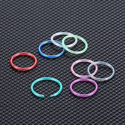 Oveta 8-32PCS 16G/20G Nose Rings Hoop Retainer Colorful Clear Bioflex Acrylic Septum Rings Cartilage Tragus Earrings Piercing Retainer Seamless Ring Hoop 5/16'' or 3/8'' - style: 20g 5/16'' Ring