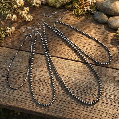 Navajo Pearl Necklace Western Jewelry for Women Cowgirl | Layered Western Necklaces Country Concert Choker Jewelry Gift - color: red 4pcs