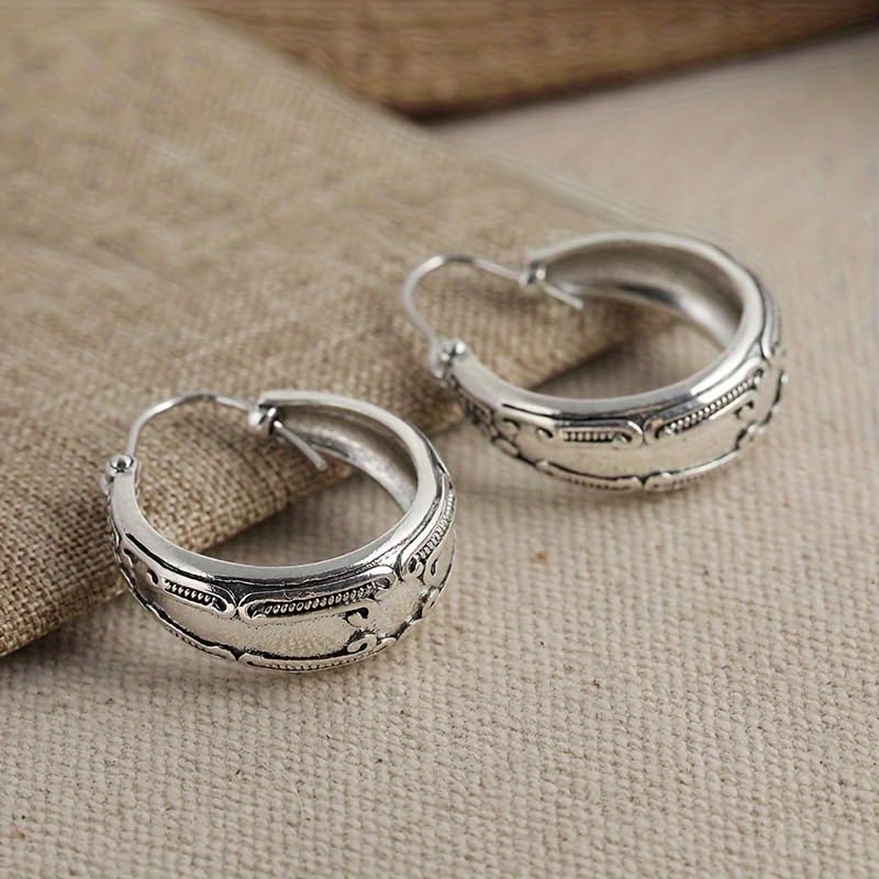 Retro Exaggerated Drop Earrings Personality Vintage Carved Dangle Earrings Daily Accessories Party Valentine's Day Jewelry Gifts for Women - style: Retro Style 1