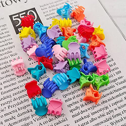 50 PCS Mini Hair Claw Clips， Bangs Strong Grip Multifunction Clamp Clips. (Matte Colors) - color: Matte Colors