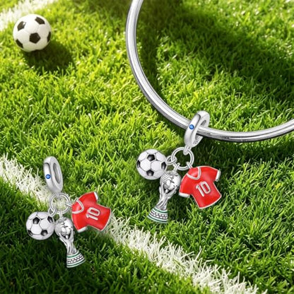 LIGHTDOG 925 Sterling Silve Charms fits Pandora Bracelets Necklace,5A Zircon Dangle Pendant Bead,Mother's Day Gift Jewelry Beads for Women - style: Soccer Champion Charm 2