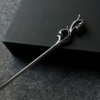 S925 Silver Hairpin Wooden Hair Fork Chinese Style Hair Accessories for Women Girls with Long Hair (tender shoot) - color: tender shoot