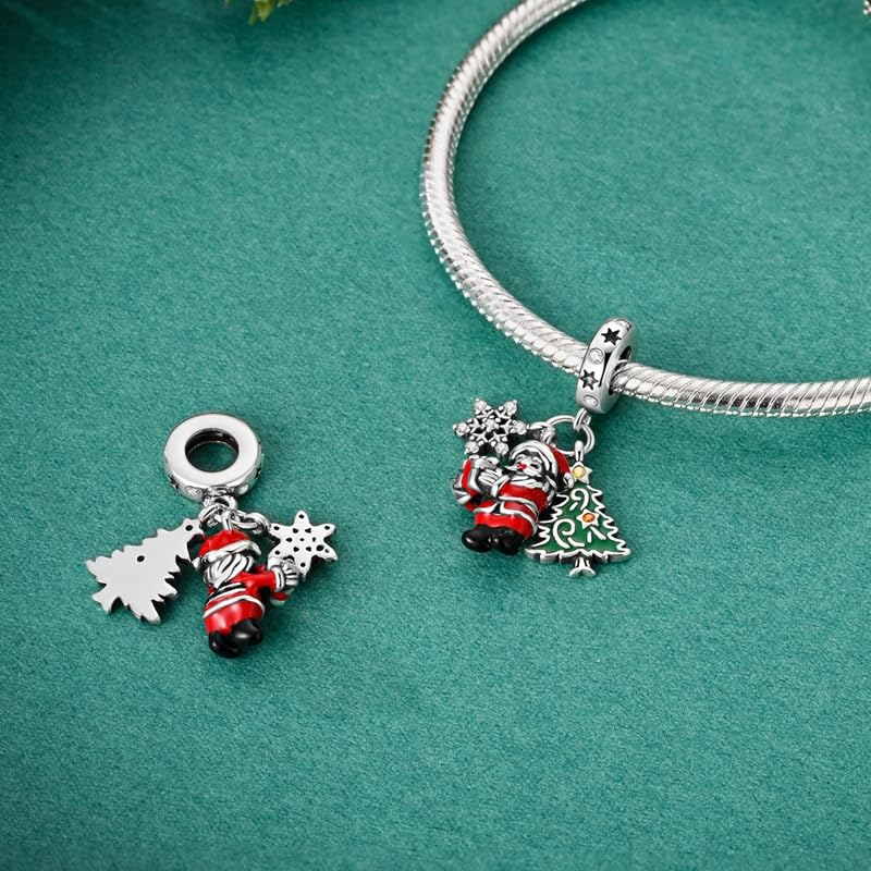 CYCUFF 925 Sterling Silver Charms Suitable for Charm Necklaces, Bracelet Pendants Beads Jewellery Gift for Women - color: Christmas Gift Charms