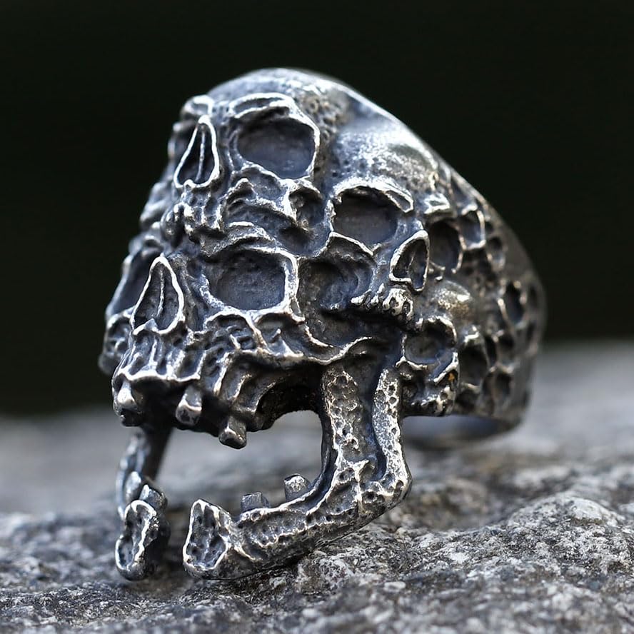 2023 Skull Ring Cool Evil Death Punk Rock Stainless Steel Rings Aly Style Jewelry - style: R972