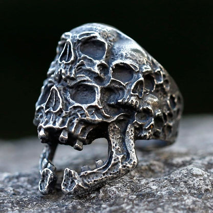 2023 Skull Ring Cool Evil Death Punk Rock Stainless Steel Rings Aly Style Jewelry - style: R972