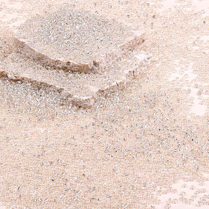 Legefo 4mm Glass Seed Beads Bulk, Clear Silver White 6/0 Small Mini Pony Seed Beads, Tiny Round Craft Bead for Bracelet Necklace Wrist Jewelry Making Beading Weaving DIY Crafts Supplies, 1000pcs - color: CLear Silver White