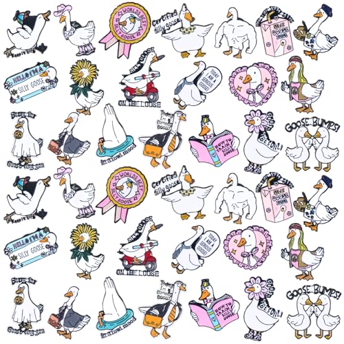 Landical 60 Pcs Western Lapel Enamel Pins Bulk Silly Goose Derby Horse Camping Coastal Cowgirl Cowboy Hat Pins for Clothing Bag Truck Hat Decor Jewelry Party Favors Gift - style: Silly Goose