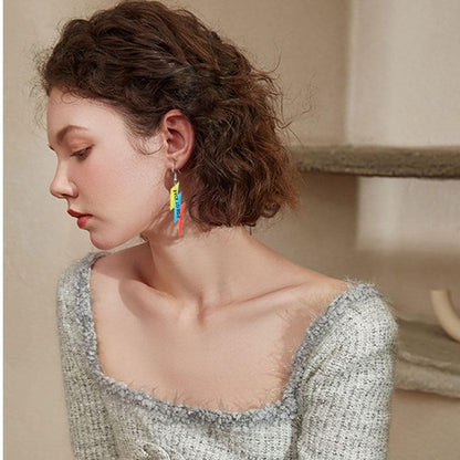 ONLYJUMP Acrylic Exaggerated Lightning Earrings Statement Punk Retro Geometric Delicate Neon Personalized Earrings Accessory Jewelry for Women - color: Yellow sd