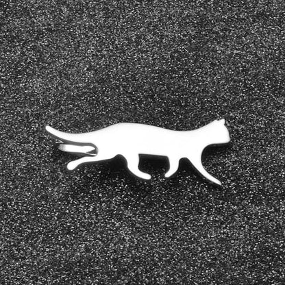 Christmas Tie Clips for Men 14k Gold Plated Silver Tie Pins with Cute Animal Deer/Lion/Dog/Cat Tie Bars Necktie Suit Tie Accessories Jewelry - style: Sliver Cat Tie Clip