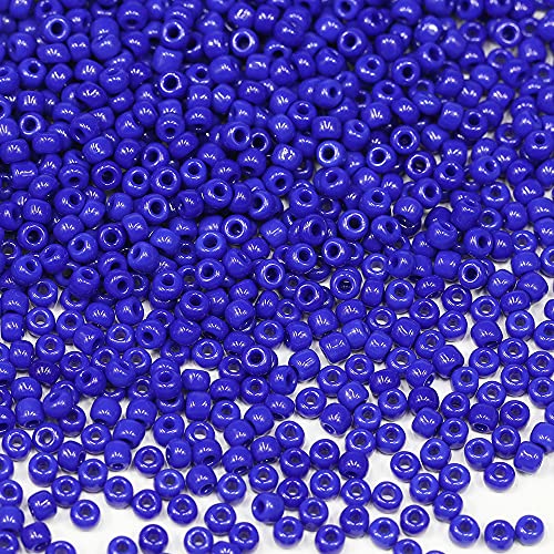 Bala&Fillic Opaque Dark Blue Colors 3mm Seed Beads About 3600pcs/100Grams in Bag, 8/0 Glass Craft Beads for Making Bracelet and Necklace (Dark Blue) - color: Dark Blue
