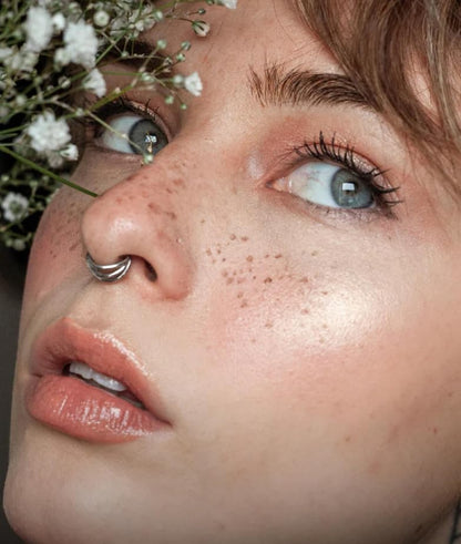 16G Septum Ring Hinged Septum Clicker Nose Ring Septum Piercing Jewelry - color: Triple-gold, size: 8mm
