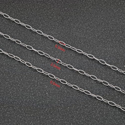 UMAOKANG 10 Meters Stainless Steel Chains Bulk on Spool Shiny Embossed Paperclip Chain for Jewelry Making - color: Embossed Paperclip Silver
