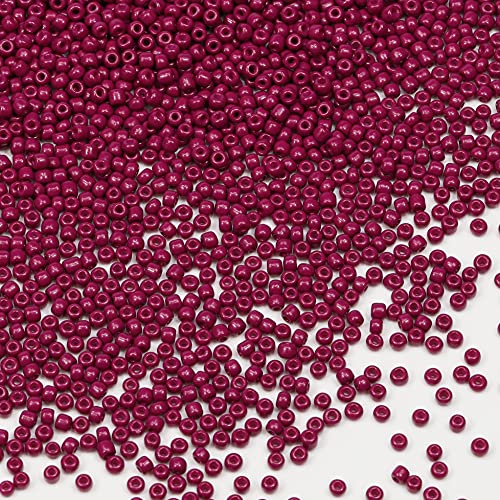 Bala&Fillic Magenta Color 3mm Seed Beads About 3600pcs/100Grams in Bag, 8/0 Glass Craft Beads for Making Bracelet and Necklace (Magenta) - color: Magenta
