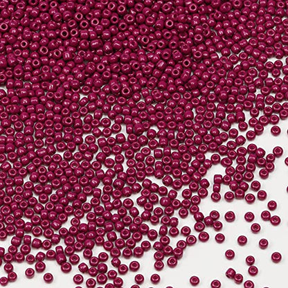 Bala&Fillic Magenta Color 3mm Seed Beads About 3600pcs/100Grams in Bag, 8/0 Glass Craft Beads for Making Bracelet and Necklace (Magenta) - color: Magenta