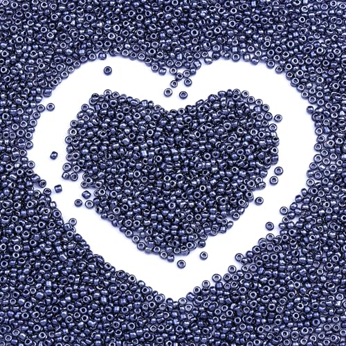2mm Glass Seed Beads Bulk, Gunmetal Black 12/0 Tiny Round Seed Bead, Small Mini Pony Craft Beads for Bracelet Necklace Wrist Jewelry Making Beading Weaving DIY Crafts Supplies - color: Gunmetal Black