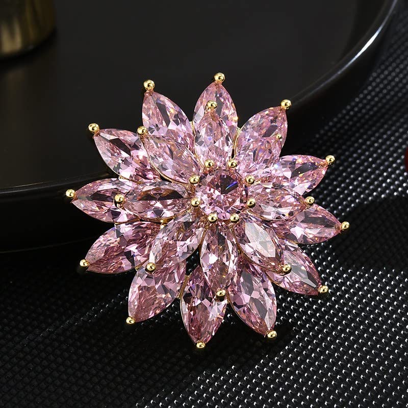 Flower Brooches for Women Girls Rhinestone Brooches Lapel Pins Hat Pins Birthday Gifts Jewelry Gifts for Mom Wife