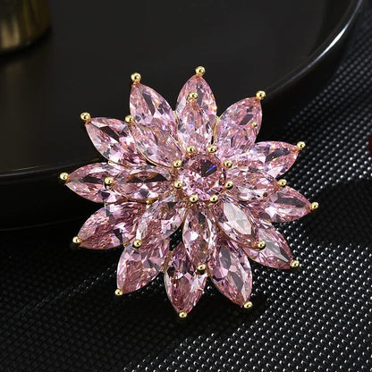 Flower Brooches for Women Girls Rhinestone Brooches Lapel Pins Hat Pins Birthday Gifts Jewelry Gifts for Mom Wife