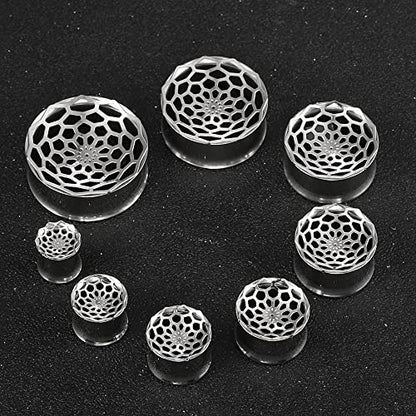1 Pair New Classic gauges Ear Plugs Tunnels Hypoallergenic 316 Stainless Steel Ear Gauges 8mm-25mm (0G-1") Body Piercing Jewelry - color: Silver-1277, size: 0G(8mm)
