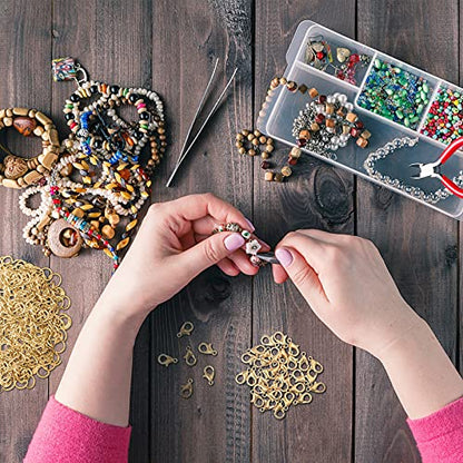 600 Pieces Lobster Clasps and Open Jump Rings Set Lobster Claw Clasps and Closures for Jewelry Making and Bracelets Bracelet Hooks Jewelry Clips(Gold) - color: Gold