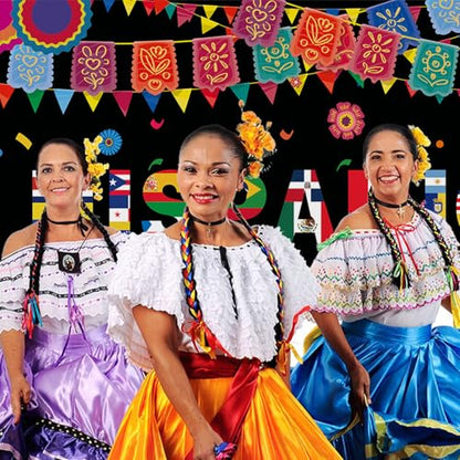 8 Pairs Hispanic Heritage Month Acrylic Earring for Women | Spanish Dangle Earrings, Hispanic Culture Jewelry Gifts Party Accessories, Hypoallergenic Acrylic, Double Side Design - style: Hispanic Heritage Month