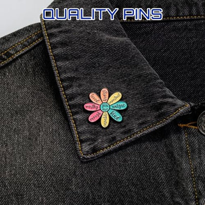 Enamel Pins, Cute Pins for Backpacks, Hat Pins, Novelty Brooch Pins, Backpack Pins, Lapel Pins for Men, Women, Girls, Boys. For Lanyard, Bags, Hats, Caps, Clothing - color: Inspirational Flower