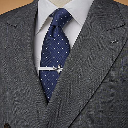 HAWSON 1.5/2inch Tie Clip for Men, Novelty Tie Clip for Men and Boys, Cufflinks and Tie Clip Set for Men - color: A-Airplane