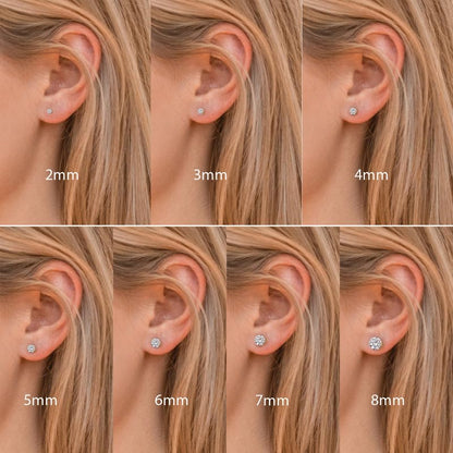 Titanium Earrings Push-in Threadless Flat Back Stud Earrings for Women Men, Cartilage Earring Hypoallergenic Cubic Zirconia Earrings Studs for Helix Tragus Piercing Jewelry - color: Silver-3mm