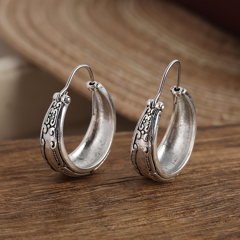 Retro Exaggerated Drop Earrings Personality Vintage Carved Dangle Earrings Daily Accessories Party Valentine's Day Jewelry Gifts for Women - style: Retro Style 1
